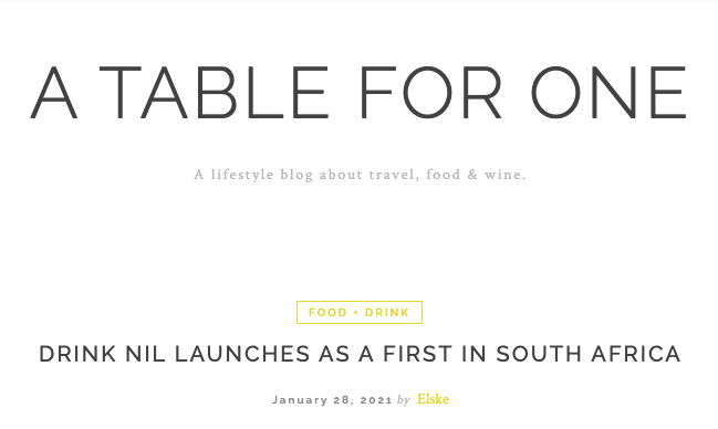 Blogger of 'A Table for One', Elske Joubert, talks to Drink Nil